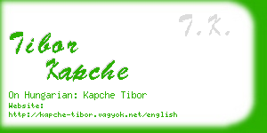 tibor kapche business card